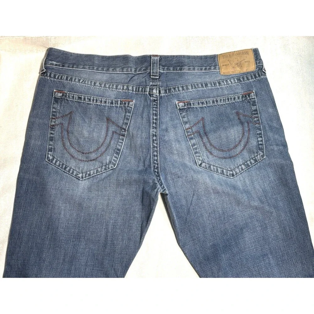 True Religion Rickie Straight Jeans Men’s Size 42 Medium Wash w/ Flap Pockets